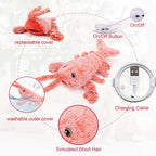 Interactive Lobster Dog Toy | Keeps Small, Medium & Large Dogs Busy Indoors & Outdoors - Rechargeable, Plush & Squeaky