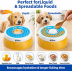 Slow Feeder Dog Licking Bowl with Rolling Ball,4 Non-Slip Pads,8Fl Oz | Dog Enrichment Toys for Dogs with Bone Broth, Yogurt and Wet Puppy Treat, Interactive Lick Ball for Dogs with Anxiety