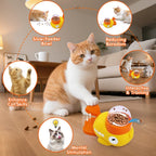 Interactive Cat Treat Puzzle Dispenser | Slow Feeder Cat Toy Duck Shaped Design