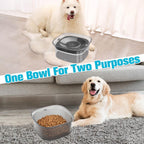 70Oz Dog Water Bowl, No Spill Slow Drinking Feeder for Messy Drinker | Large Capacity, Spill Proof, Prevent Pet Prevents Choking, Anti-Slip, Visible Water Level, Suitable for Travel and Car Trips