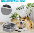 70Oz Dog Water Bowl, No Spill Slow Drinking Feeder for Messy Drinker | Large Capacity, Spill Proof, Prevent Pet Prevents Choking, Anti-Slip, Visible Water Level, Suitable for Travel and Car Trips