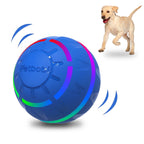 Interactive Toy Dog Ball, Active Rolling Ball for Dogs with Flashing LED Light, Moving Bouncing Toys Ball for Medium Large Dogs, USB Rechargeable, Blue
