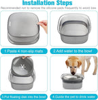70Oz Dog Water Bowl, No Spill Slow Drinking Feeder for Messy Drinker | Large Capacity, Spill Proof, Prevent Pet Prevents Choking, Anti-Slip, Visible Water Level, Suitable for Travel and Car Trips