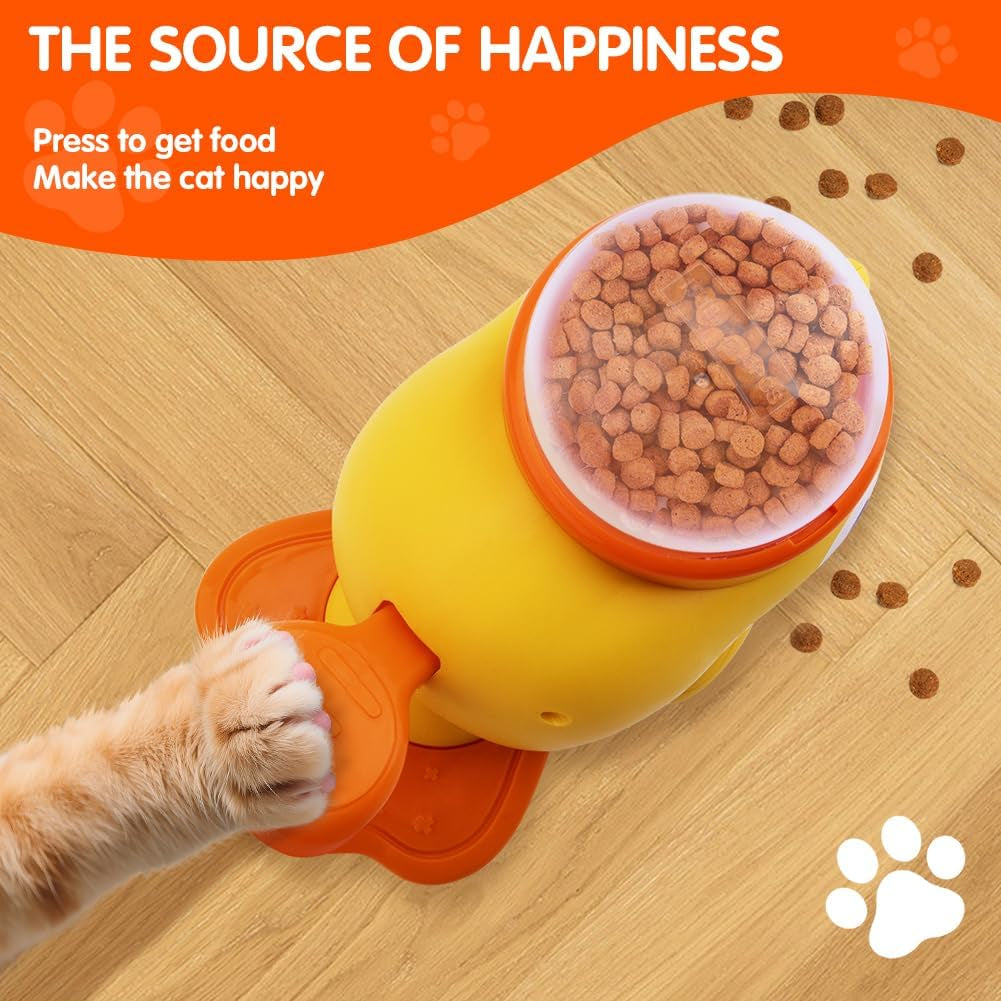 Interactive Cat Treat Puzzle Dispenser | Slow Feeder Cat Toy Duck Shaped Design