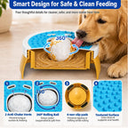 Slow Feeder Dog Licking Bowl with Rolling Ball,4 Non-Slip Pads,8Fl Oz | Dog Enrichment Toys for Dogs with Bone Broth, Yogurt and Wet Puppy Treat, Interactive Lick Ball for Dogs with Anxiety