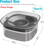 70Oz Dog Water Bowl, No Spill Slow Drinking Feeder for Messy Drinker | Large Capacity, Spill Proof, Prevent Pet Prevents Choking, Anti-Slip, Visible Water Level, Suitable for Travel and Car Trips