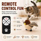 Flying Bird Cat Toy (Not a Flying Bird) – Interactive Flappy Bird Toy for Indoor Cats, USB Rechargeable with Real Feathers, Chirping Sounds & Remote Control