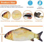 DOTSOG Electric Moving Wagging Fish Cats Toy Realistic Flopping, Interactive Motion Kitten Toy, Plush Interactive Cat Toys Fun Toy for Cat Exercise